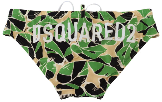 Dsquared² Multicolor Logo Printed Men Swim Brief Swimwear - DEA STILOSA MILANO