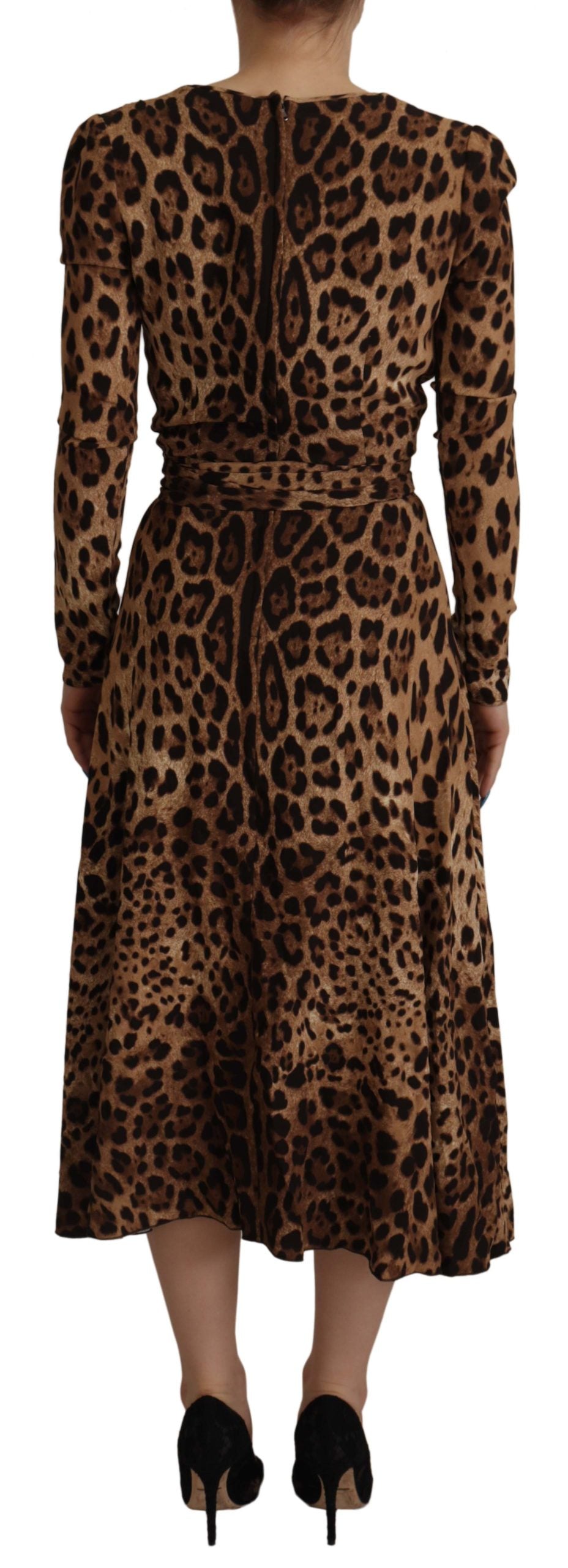 Dolce & Gabbana Brown Leopard Wrap A-line Maxi Viscose Dress - DEA STILOSA MILANO