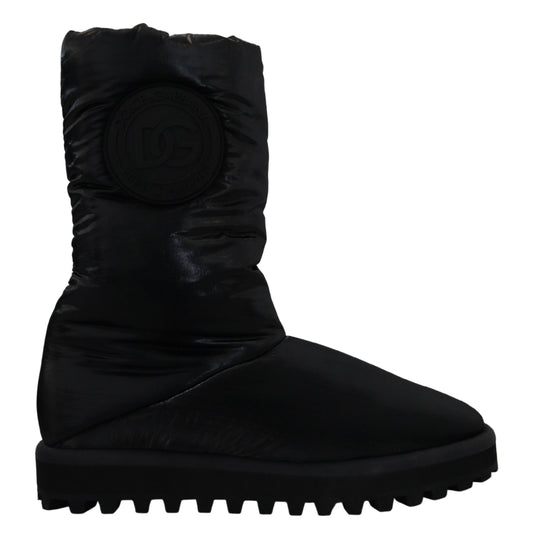 Dolce & Gabbana Black Boots Padded Mid Calf Winter Shoes - DEA STILOSA MILANO