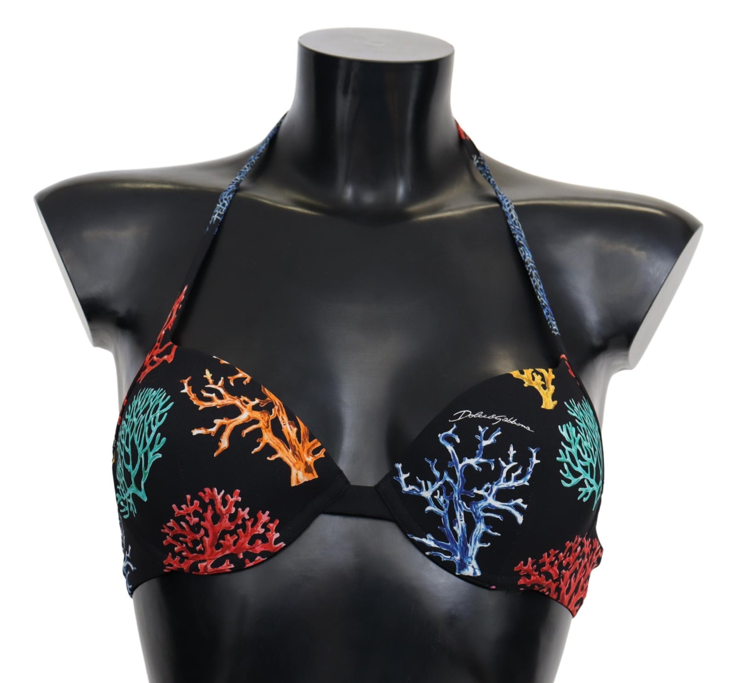 Dolce & Gabbana Black Corals Print Women Beachwear Bikini Tops - DEA STILOSA MILANO
