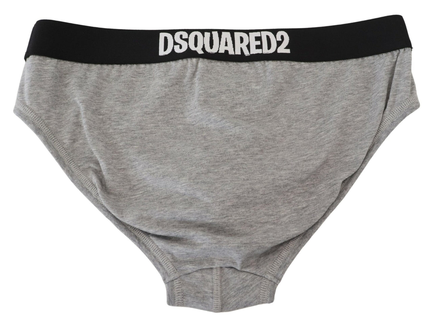 Dsquared² Gray DSURF Logo Cotton Stretch Men Brief Underwear - DEA STILOSA MILANO