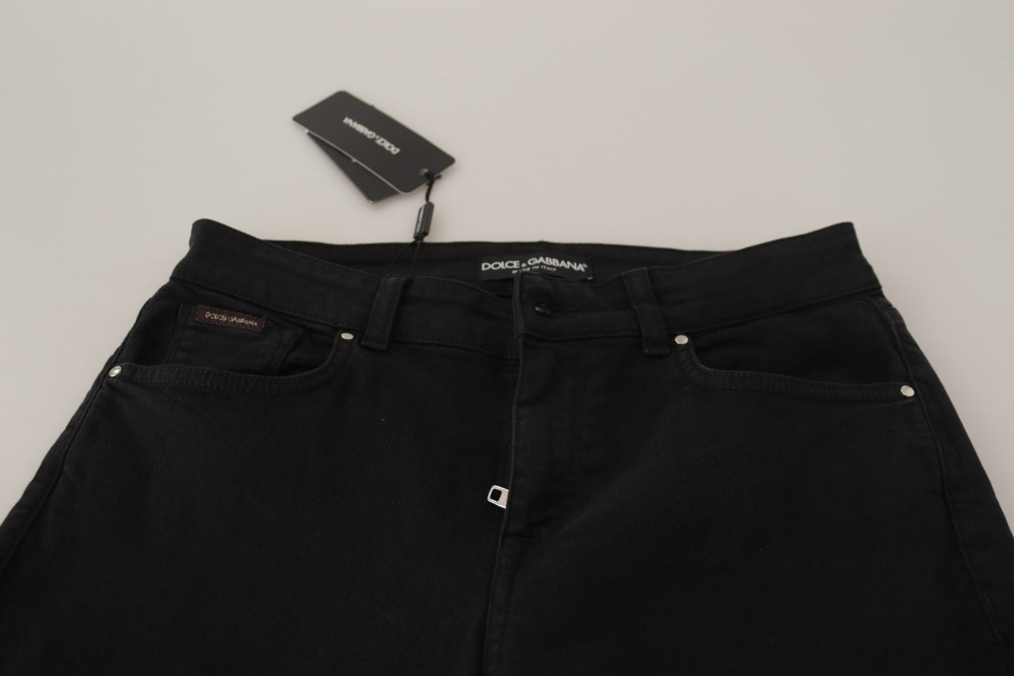 Dolce & Gabbana Black Mid Waist Skinny Denim Cotton Jeans - DEA STILOSA MILANO