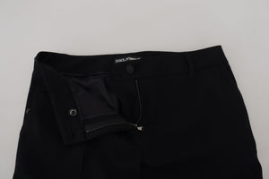 Dolce & Gabbana Black Tapered Women Wool Pants - DEA STILOSA MILANO