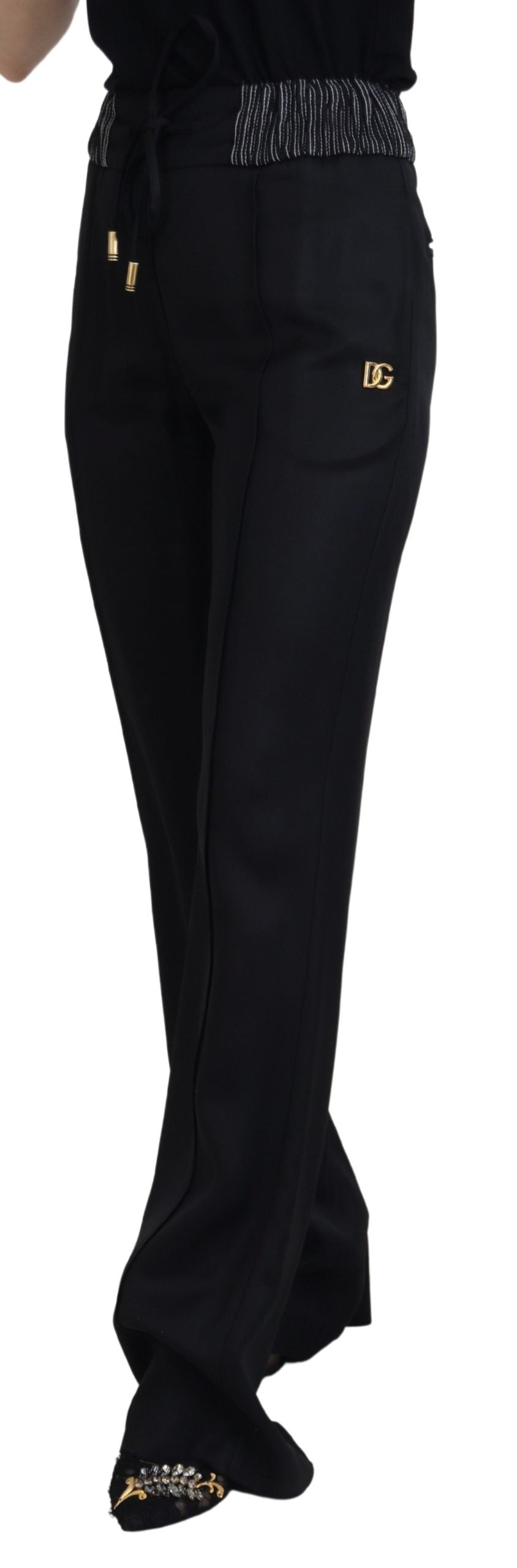 Dolce & Gabbana Black Straight Fit Cotton Pants - DEA STILOSA MILANO