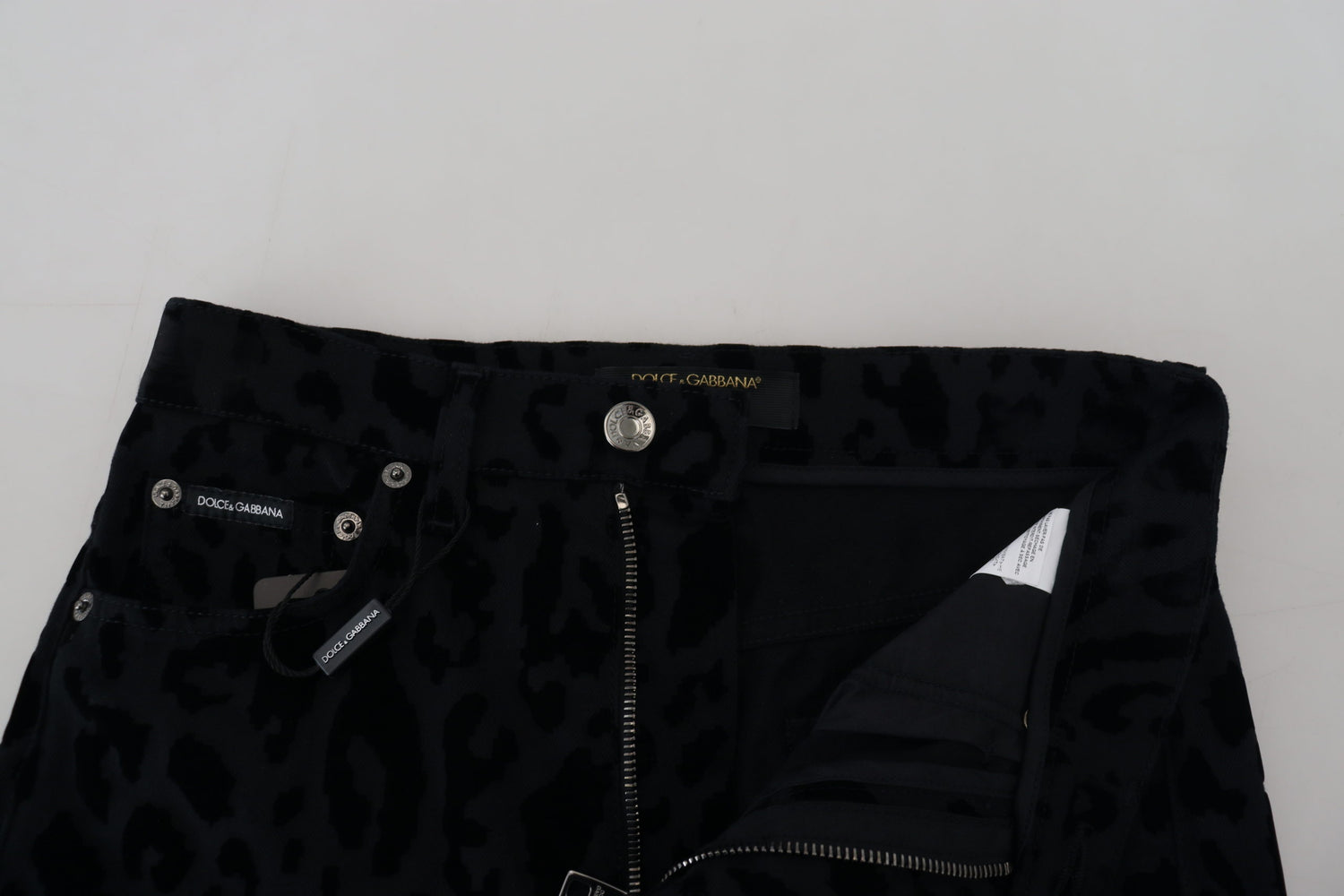 Dolce & Gabbana Black Leopard Skinny Denim Jeans - DEA STILOSA MILANO