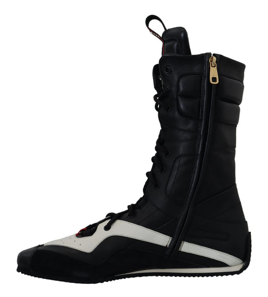 Dolce & Gabbana Multicolor Leather Boxing Calf High Sneakers Shoes - DEA STILOSA MILANO