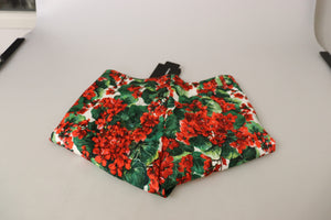 Dolce & Gabbana Multicolor Pants Floral Print Mid Waist Cropped Trouser Pant - DEA STILOSA MILANO