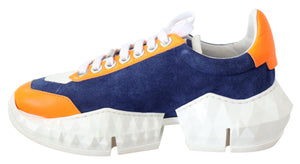 Jimmy Choo Diamond Blue Orange Leather Sneaker - DEA STILOSA MILANO