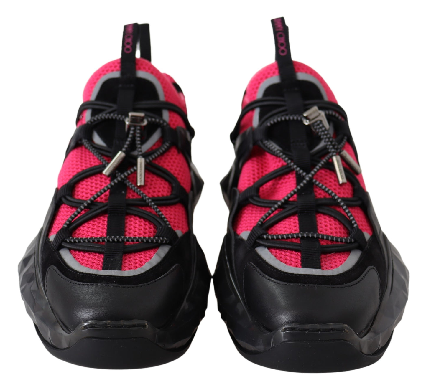 Jimmy Choo Diamond Black Pink Leather Sneaker - DEA STILOSA MILANO
