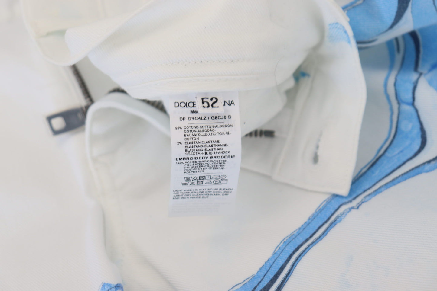 Dolce & Gabbana White Blue Denim Cotton Jeans Stretch Skinny Fit Pant - DEA STILOSA MILANO