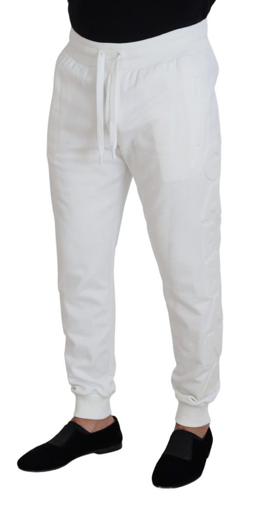 Dolce & Gabbana White Sport Logo Cotton Sweatpants Trousers Pants - DEA STILOSA MILANO