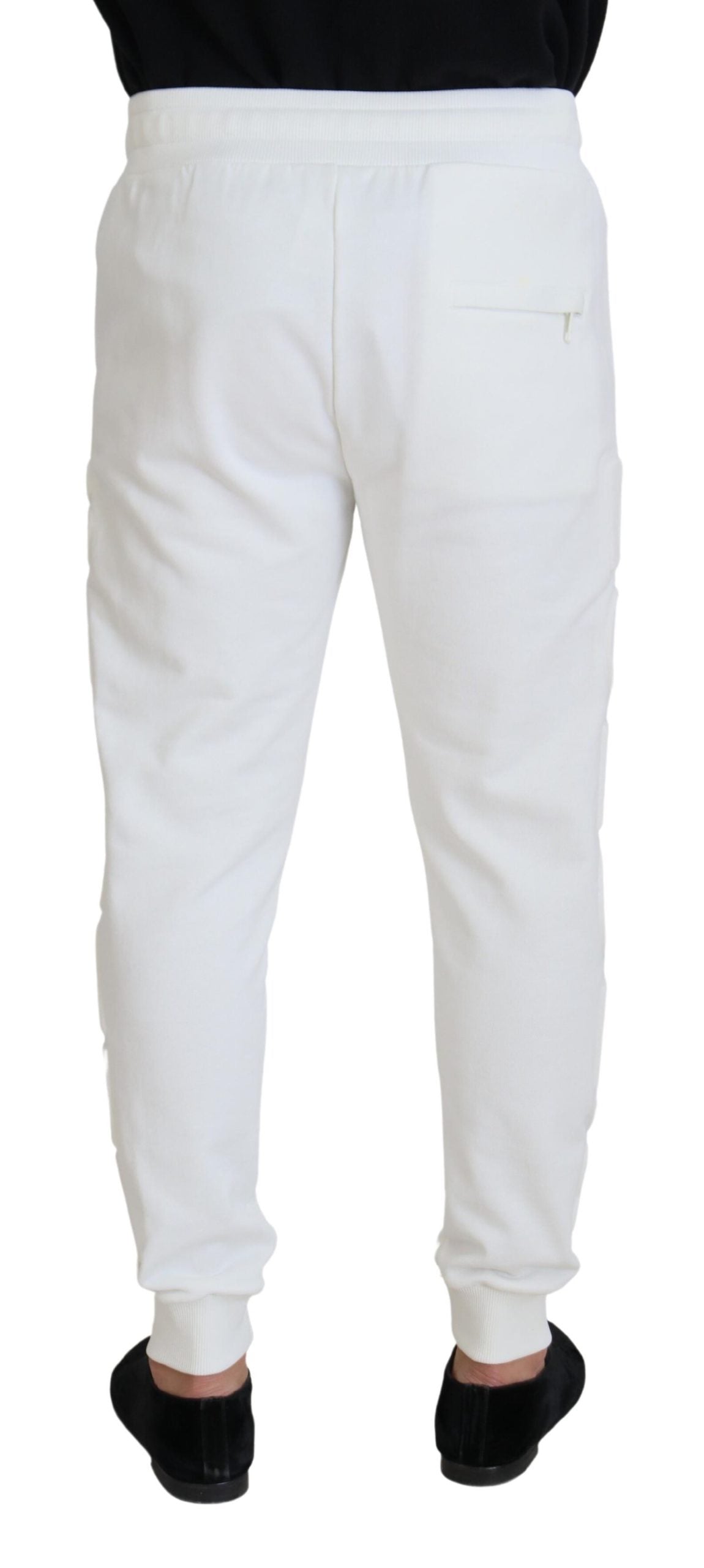 Dolce & Gabbana White Sport Logo Cotton Sweatpants Trousers Pants - DEA STILOSA MILANO