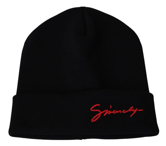 Givenchy Black Wool Unisex Winter Warm Beanie Hat - DEA STILOSA MILANO