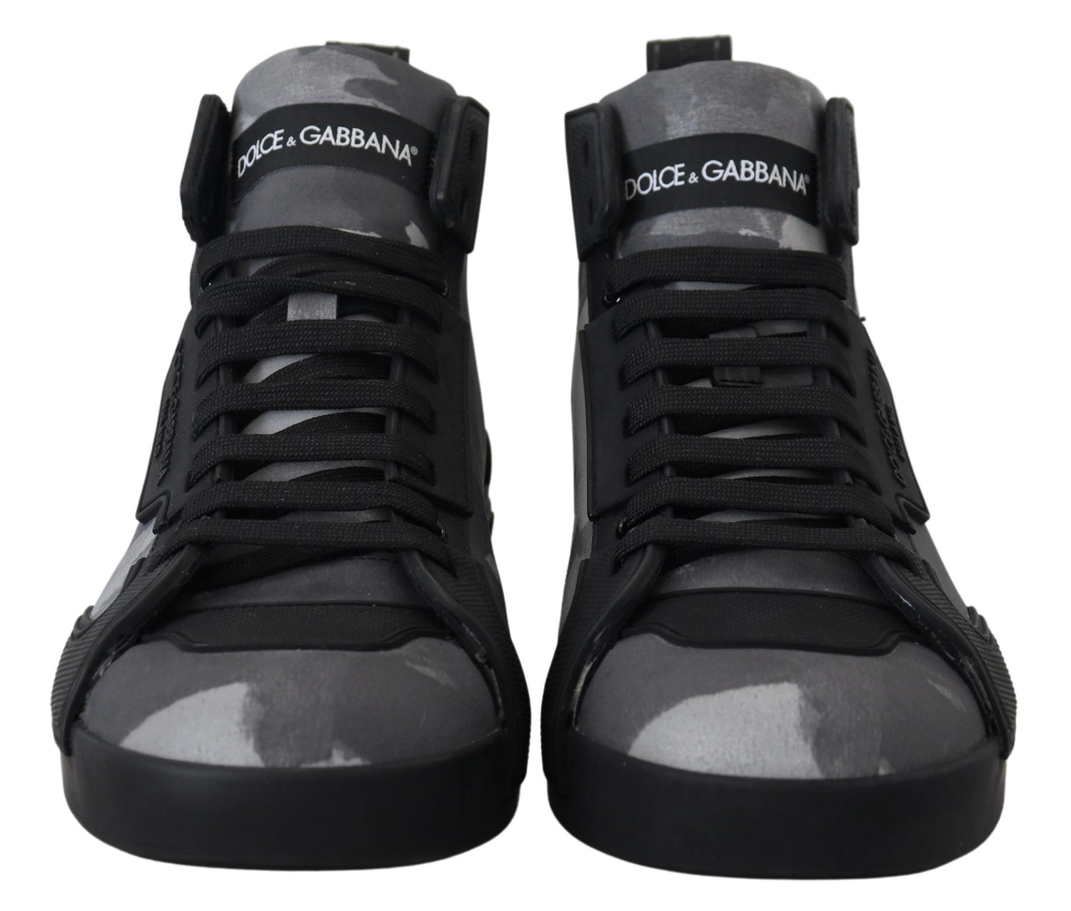 Dolce & Gabbana Gray Canvas Cotton High Tops Sneakers Shoes - DEA STILOSA MILANO