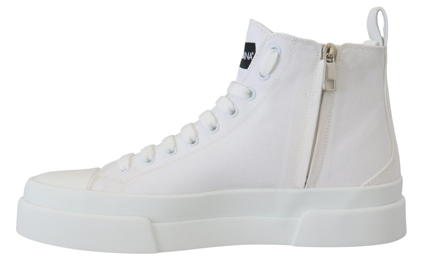 Dolce & Gabbana White Canvas Cotton High Tops Sneakers Shoes - DEA STILOSA MILANO