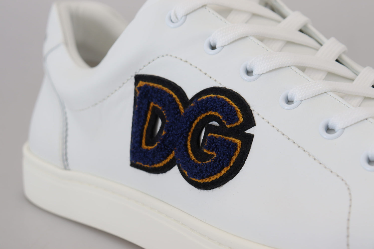 Dolce & Gabbana White Leather DG Logo Casual Sneakers Shoes - DEA STILOSA MILANO