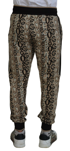 Dolce & Gabbana Beige Logo Print Cotton Jogger Pants - DEA STILOSA MILANO
