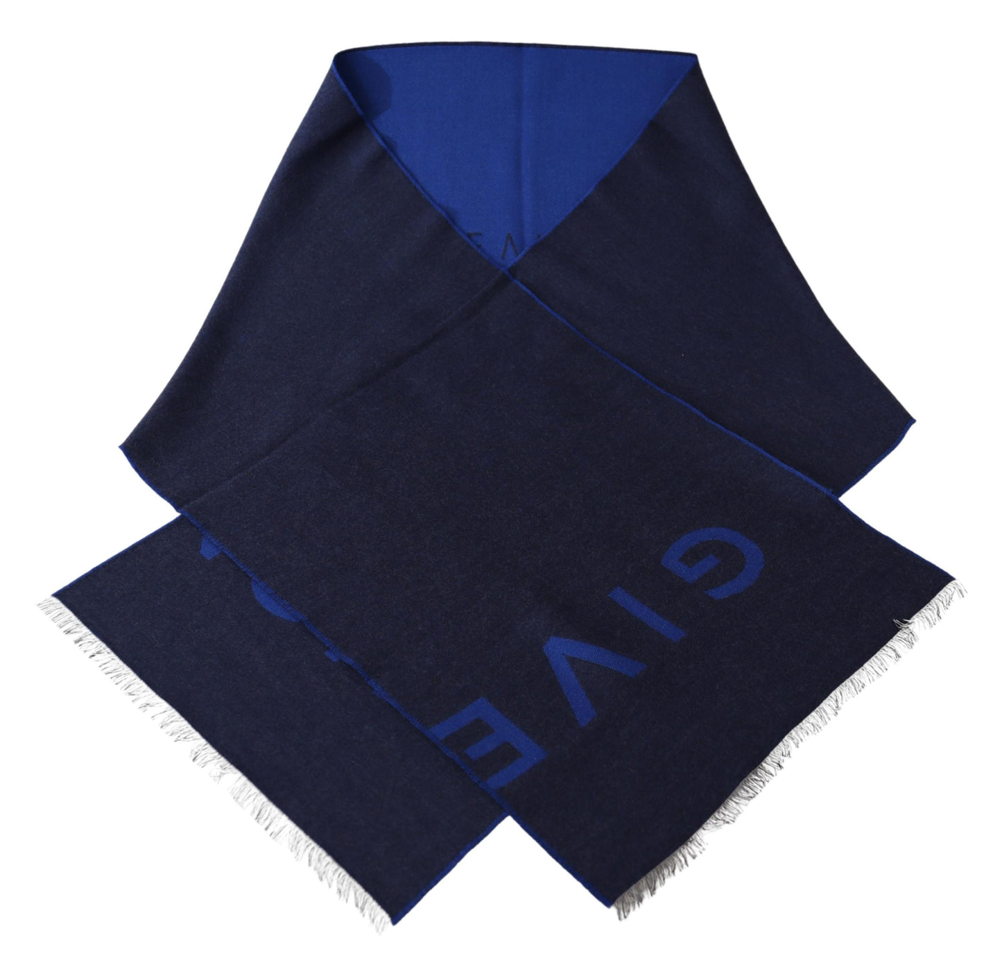 Givenchy Blue Wool Unisex Winter Warm  Scarf Wrap Shawl - DEA STILOSA MILANO