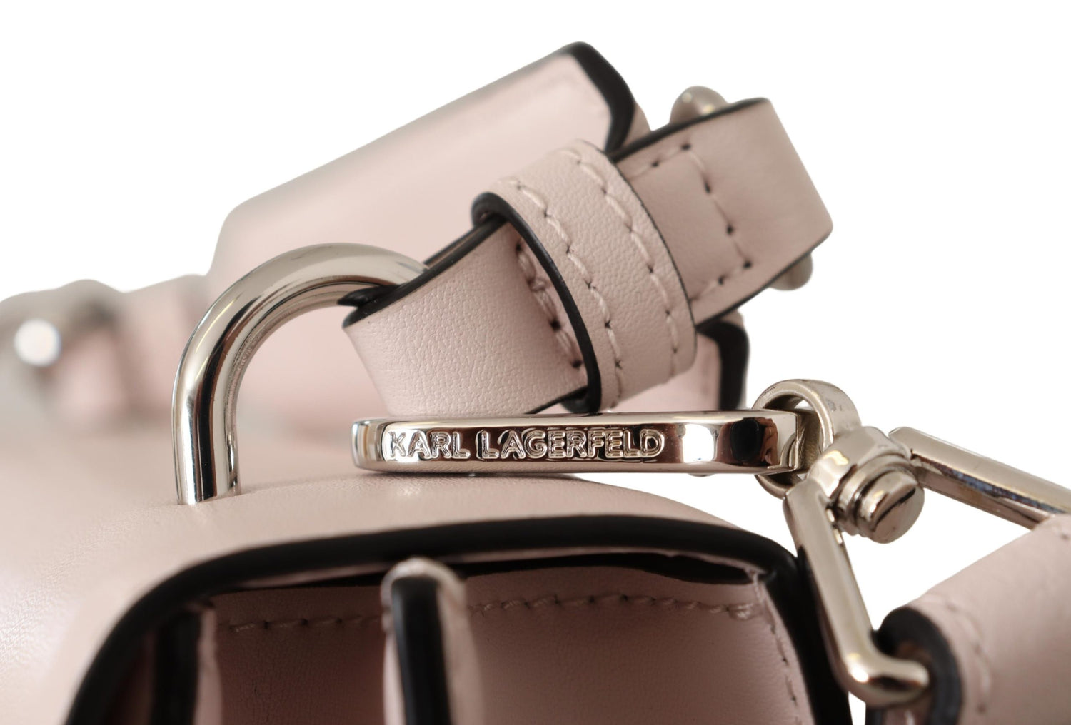 Karl Lagerfeld Light Pink Leather Shoulder Bag - DEA STILOSA MILANO