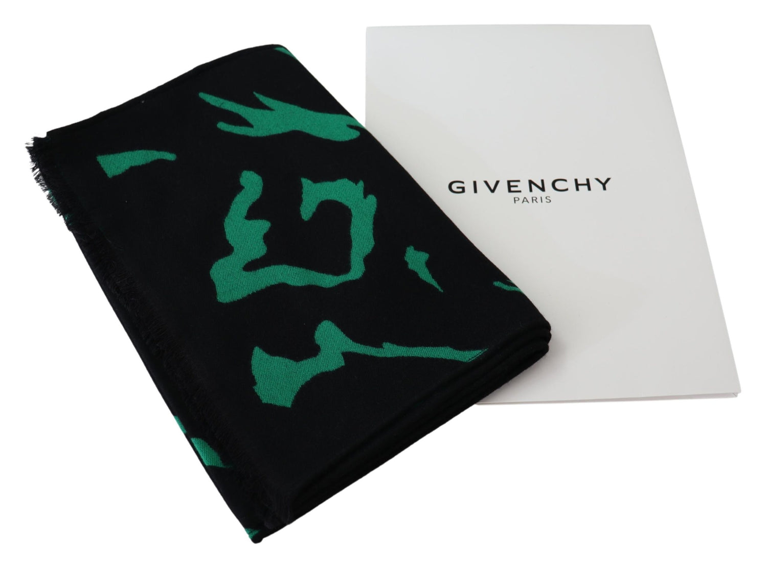 Givenchy Black Green Wool  Unisex Winter Warm Scarf Wrap Shawl - DEA STILOSA MILANO
