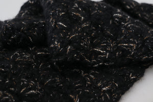 Dolce & Gabbana Black Wool Knitted Wrap Foulard Fringe Scarf - DEA STILOSA MILANO