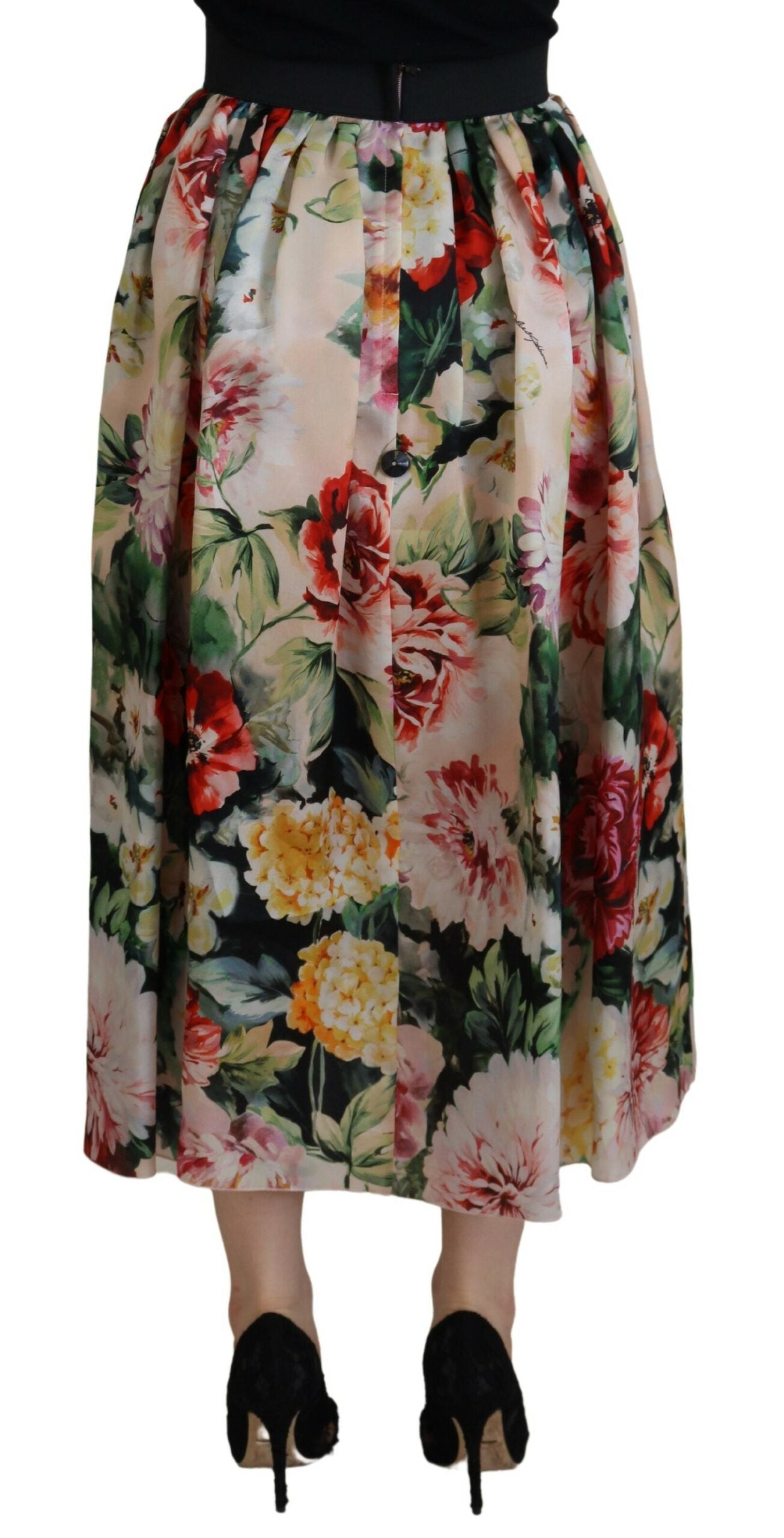Dolce & Gabbana Multicolor Floral Silk High Waist Aline Skirt - DEA STILOSA MILANO
