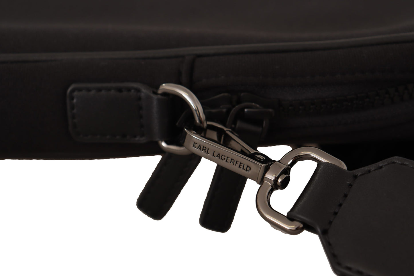 Karl Lagerfeld Black Nylon Laptop Crossbody Bag - DEA STILOSA MILANO