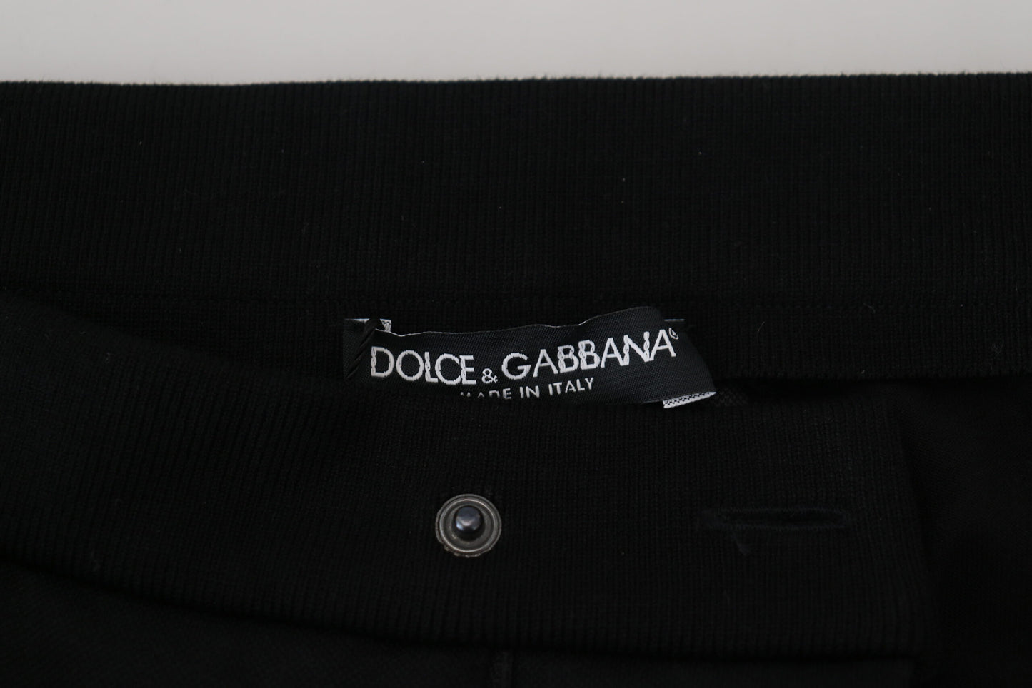 Dolce & Gabbana Black Wool Horseshoe Jogger Pants - DEA STILOSA MILANO