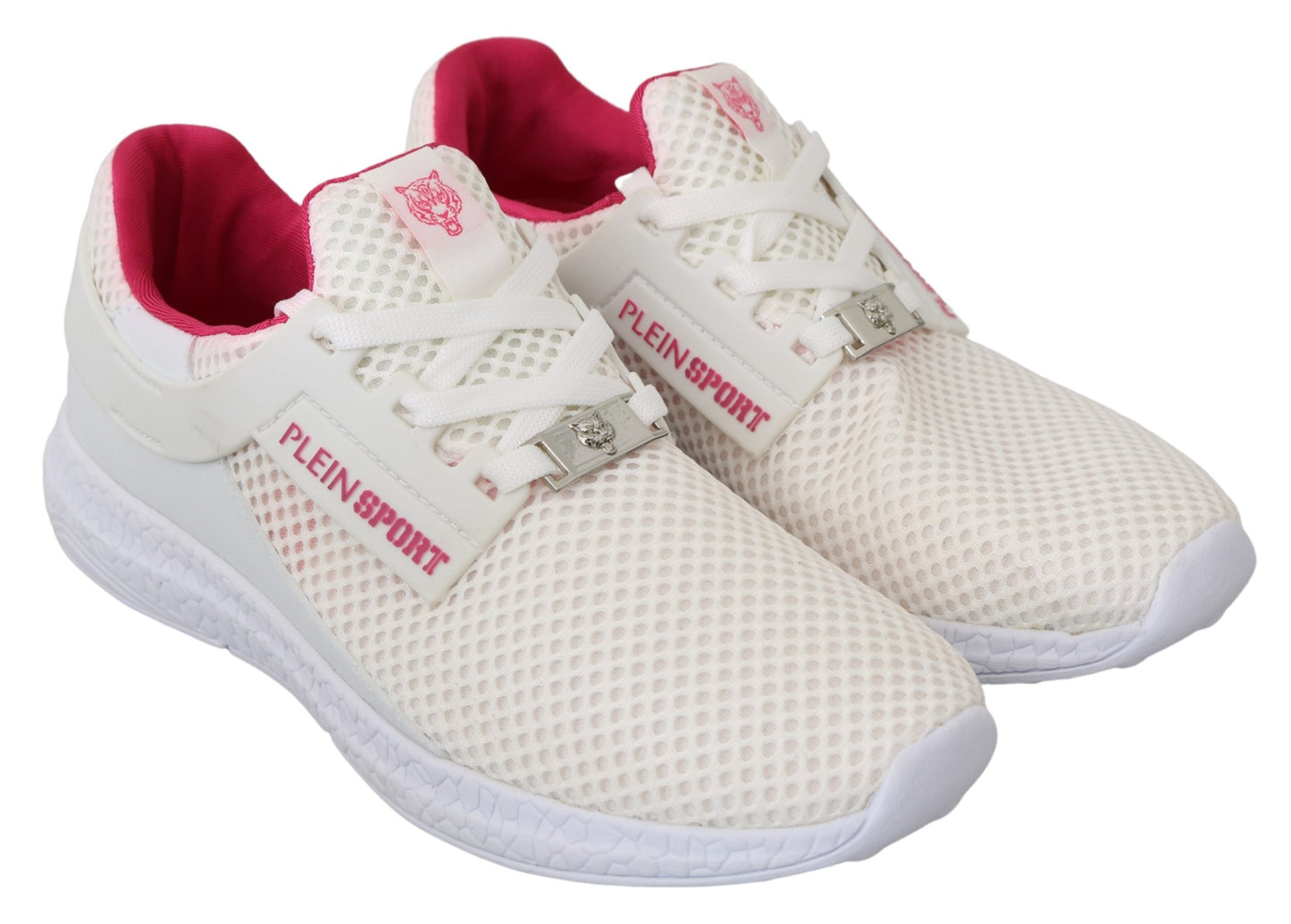 Philipp Plein White Pink Polyester Becky Sneakers Shoes - DEA STILOSA MILANO