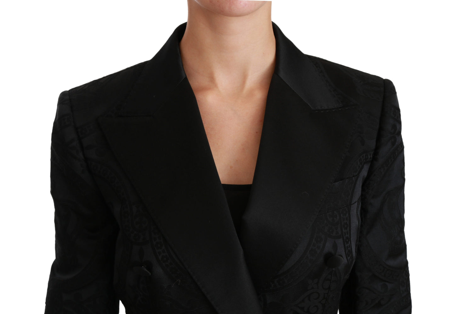 Dolce & Gabbana Black Crown Double Breasted Coat Jacket - DEA STILOSA MILANO