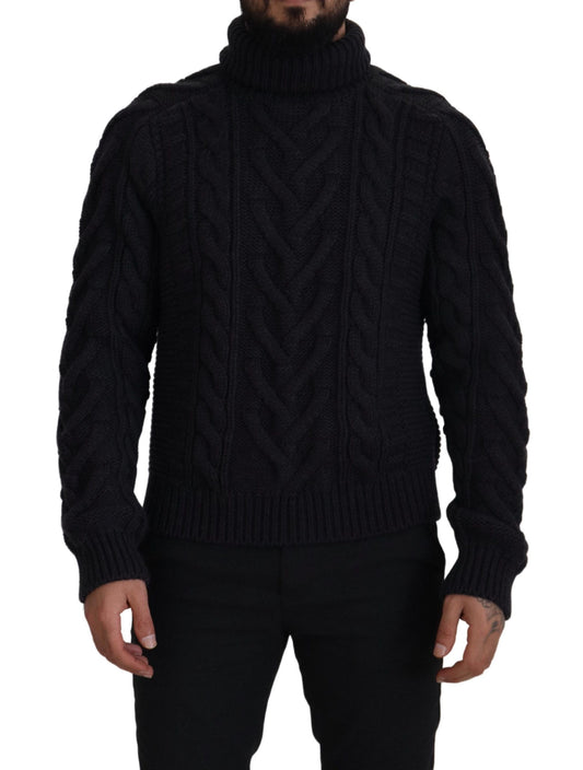 Dolce & Gabbana Black Wool Knit Turtleneck Pullover Sweater - DEA STILOSA MILANO