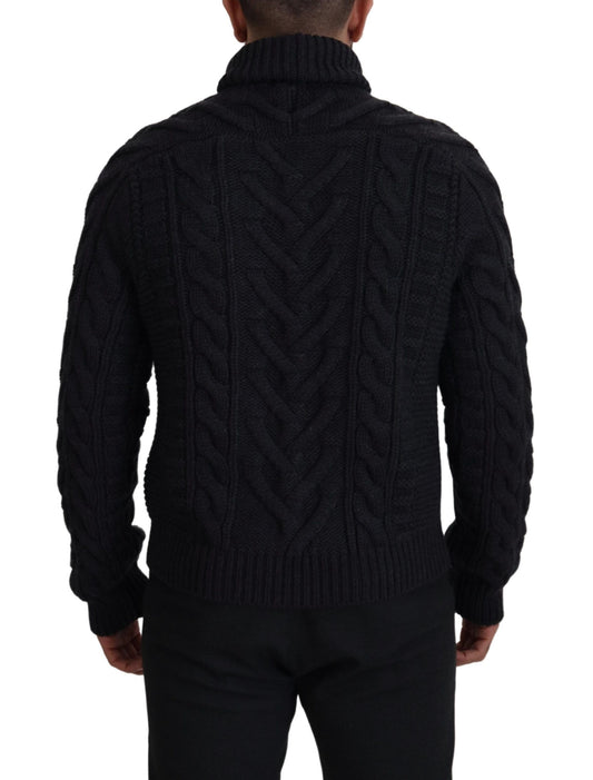 Dolce & Gabbana Black Wool Knit Turtleneck Pullover Sweater - DEA STILOSA MILANO
