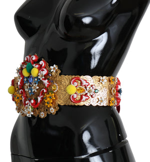 Dolce & Gabbana multicolor Embellished Floral Crystal Wide Waist Belt - DEA STILOSA MILANO