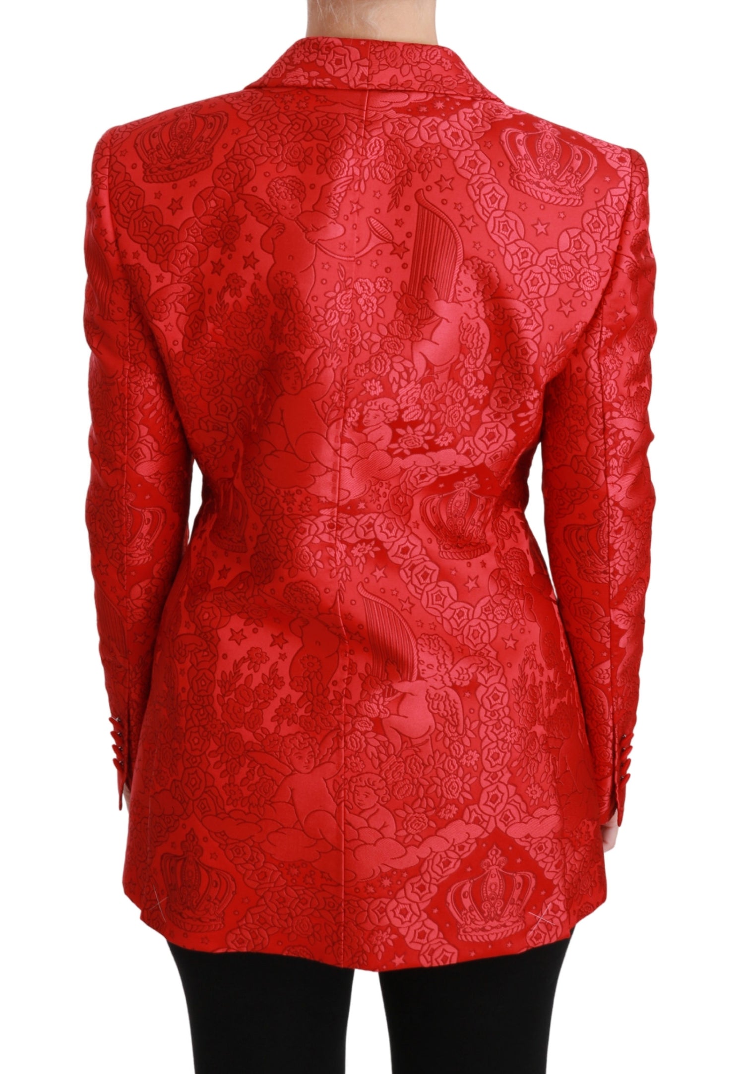 Dolce & Gabbana Red Floral Angel Blazer Coat Jacket - DEA STILOSA MILANO