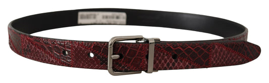 Dolce & Gabbana Red Exotic Leather Metal Logo Buckle Belt - DEA STILOSA MILANO