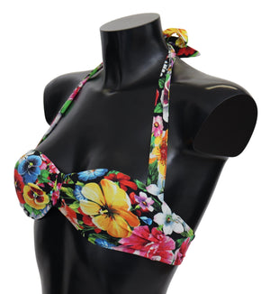 Dolce & Gabbana Multicolor Floral Print Swimwear Bikini Tops - DEA STILOSA MILANO