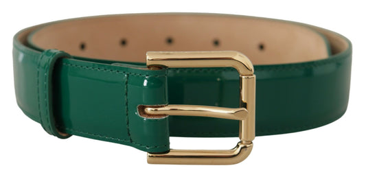Dolce & Gabbana Green Patent Leather Logo Engraved Buckle Belt - DEA STILOSA MILANO