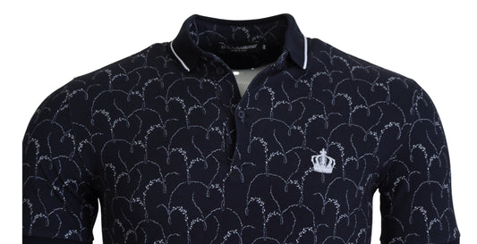 Dolce & Gabbana Blue Crown Collar Short Sleeve Polo T-shirt - DEA STILOSA MILANO