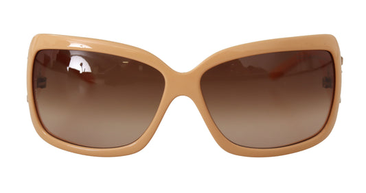 Dolce & Gabbana Beige Cat Eye PVC Frame Brown Lenses Shades Sunglasses - DEA STILOSA MILANO
