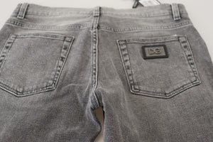 Dolce & Gabbana Grey Washed Cotton Skinny Denim Jeans - DEA STILOSA MILANO