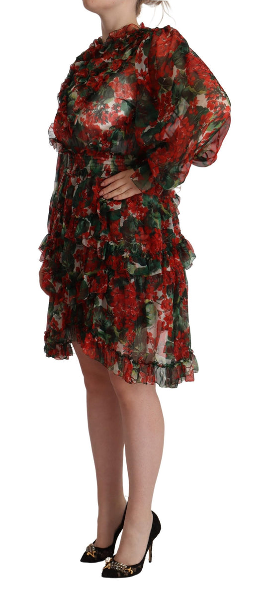 Dolce & Gabbana Multicolor Red Floral Silk Long Maxi Dress - DEA STILOSA MILANO