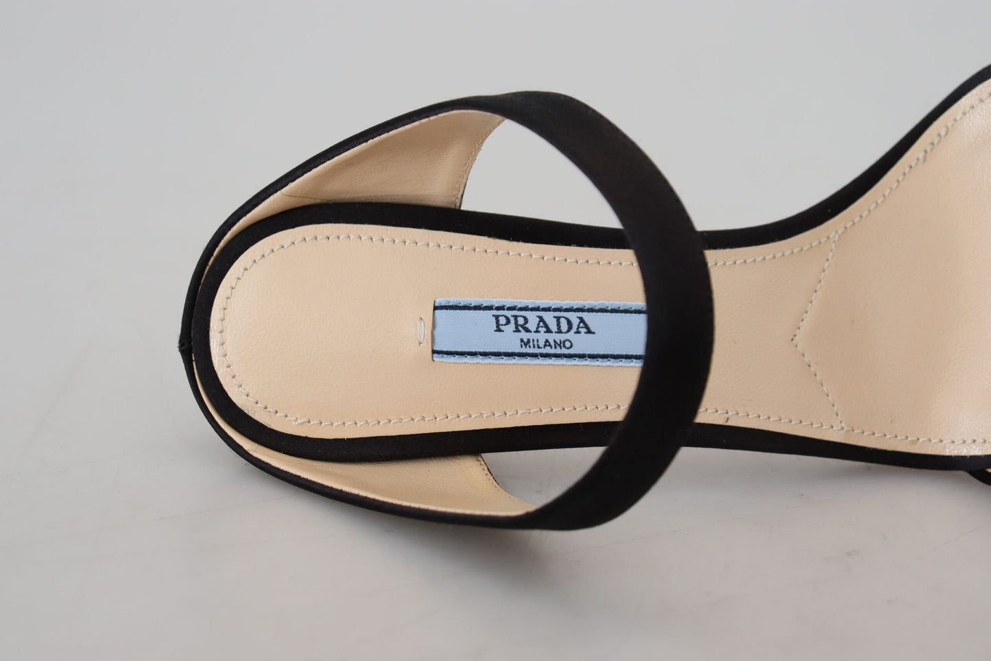 Prada Black Leather Sandals Stiletto Heels Open Toe Shoes - DEA STILOSA MILANO