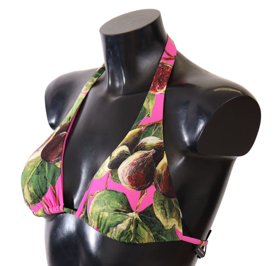 Dolce & Gabbana Pink Printed Nylon Swimsuit Bikini Top Swimwear - DEA STILOSA MILANO