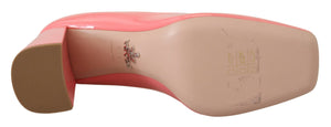 Prada Pink Patent Leather Block Heels Pumps Classic - DEA STILOSA MILANO