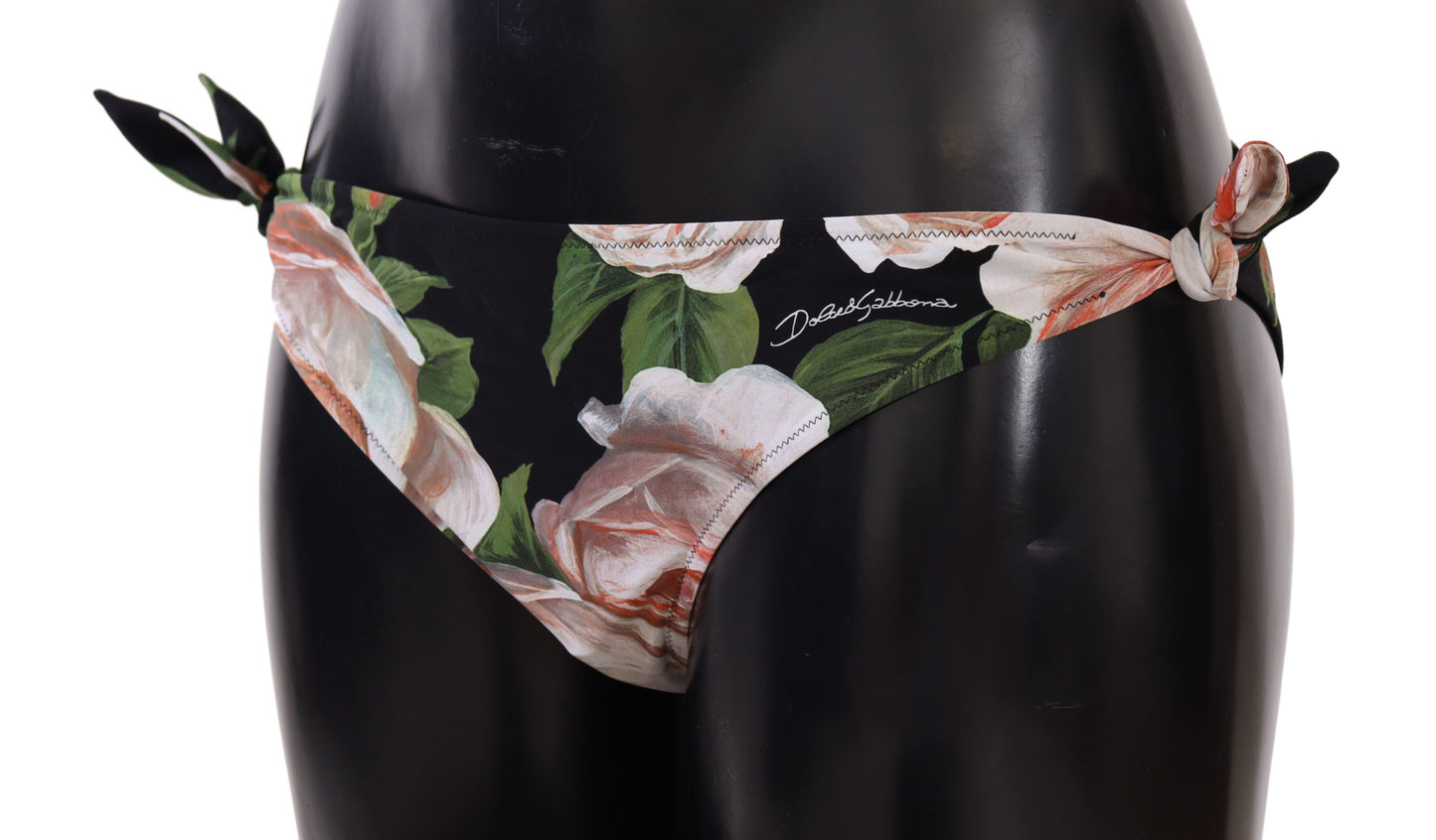 Dolce & Gabbana Black Roses Print Swimsuit Bikini Bottom Swimwear - DEA STILOSA MILANO