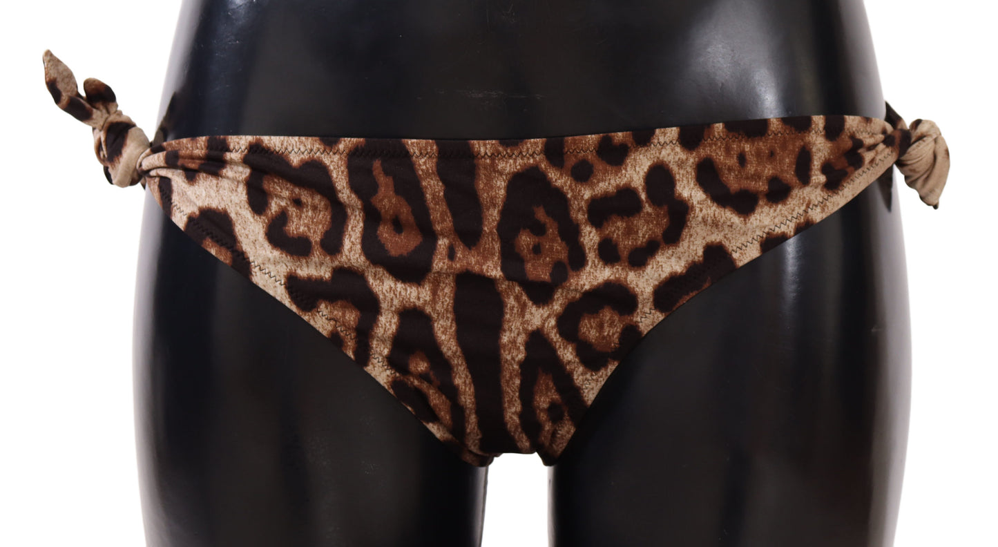 Dolce & Gabbana Bikini Bottom Brown Leopard Print Swimsuit Swimwear - DEA STILOSA MILANO
