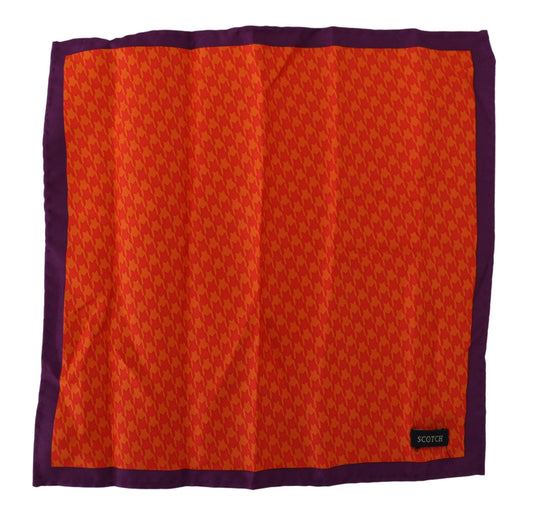 Scotch & Soda Orange Purple Silk Square Handkerchief Scarf - DEA STILOSA MILANO