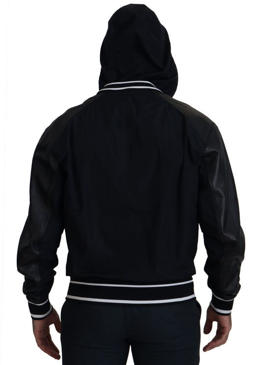 Dolce & Gabbana Black Polyester Hooded Blouson Coat Jacket - DEA STILOSA MILANO