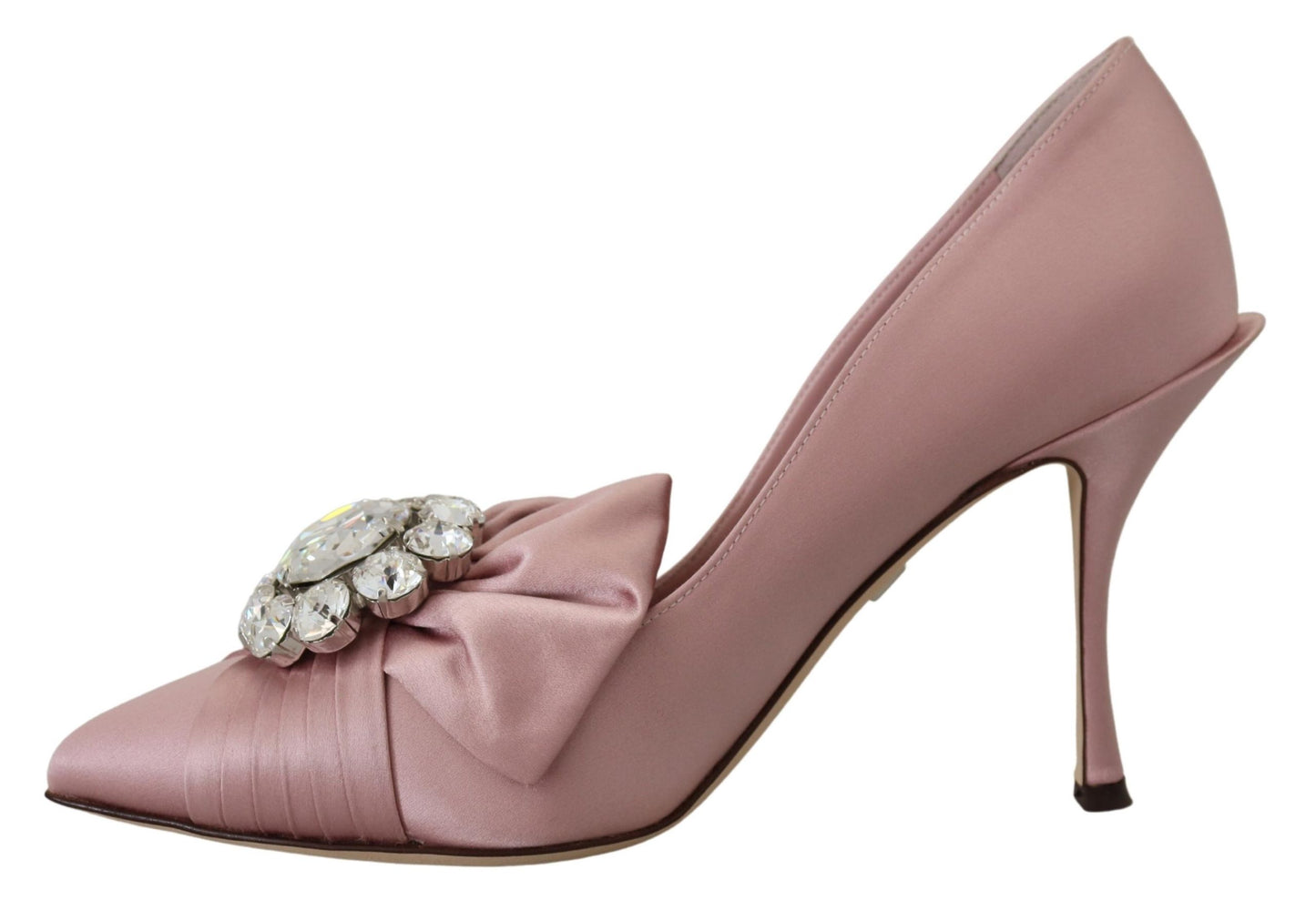 Dolce & Gabbana Pink Silk Clear Crystal Pumps Classic Shoes - DEA STILOSA MILANO