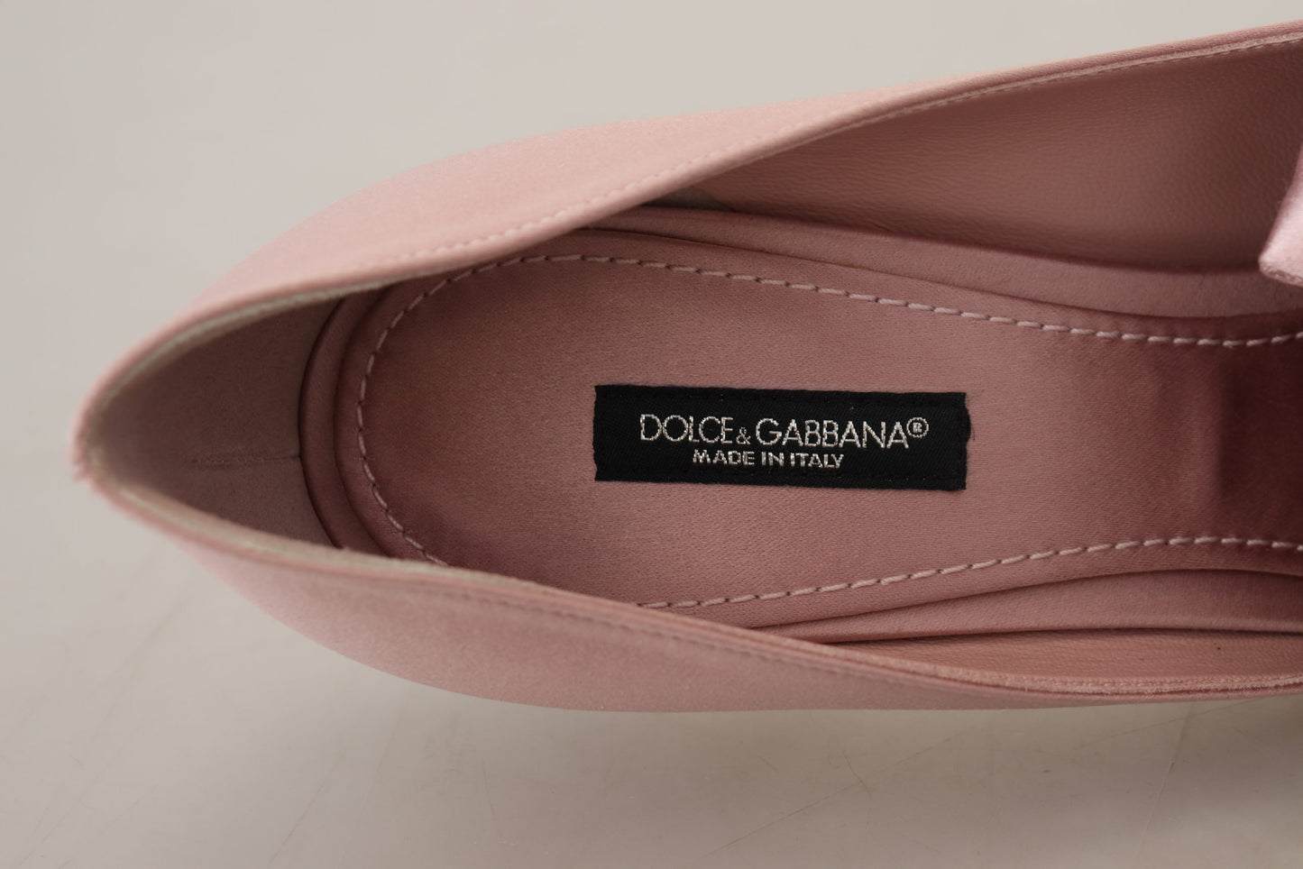 Dolce & Gabbana Pink Silk Clear Crystal Pumps Classic Shoes - DEA STILOSA MILANO